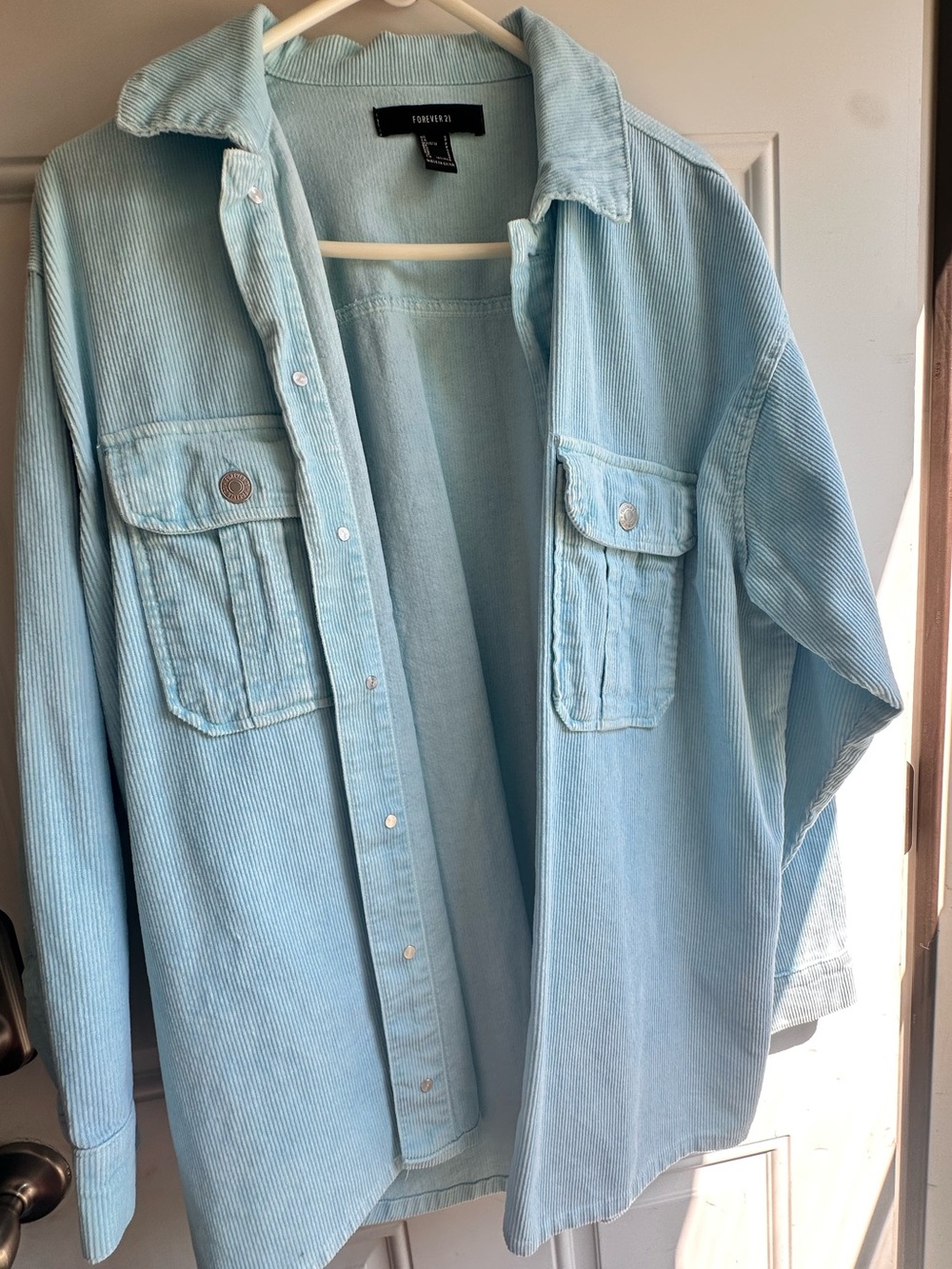 Forever 21 oversized Light Blue Corduroy Jacket